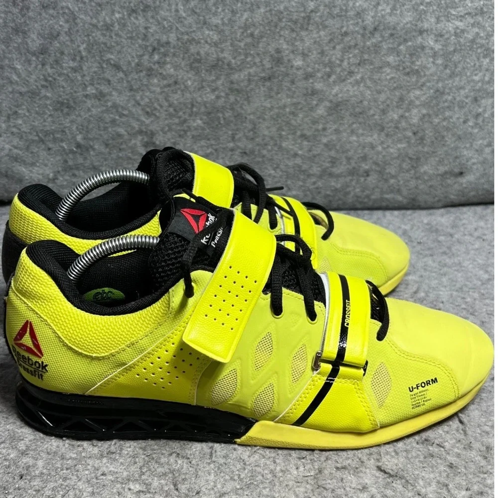 Reebok CrossFit Lifter Plus 2.0 Mens Weightlifting Shoes Neon Yellow Size 10.5